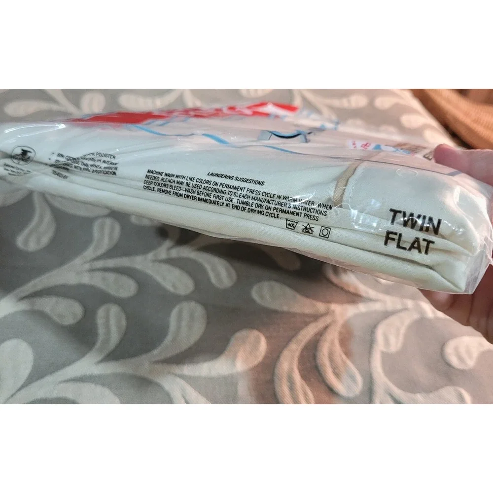 Vintage Cannon Monticello  TWIN FLAT SHEET Cream  Cotton Blend NO IRON NOS